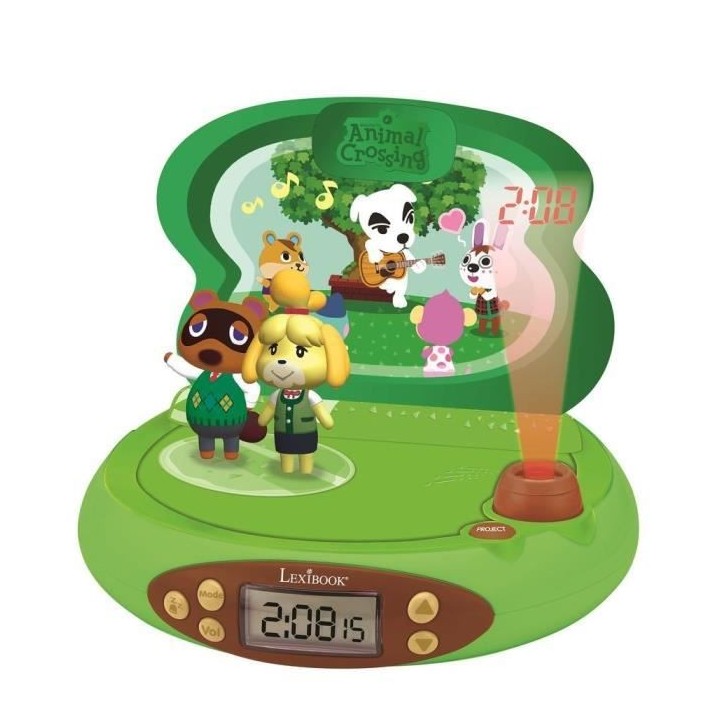 ANIMAL CROSSING - Réveil Projecteur en 3D avec Sons - LEXIBOOK