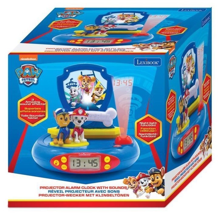 PAT' PATROUILLE - Réveil Projecteur avec Sons pour chambre enfant - L