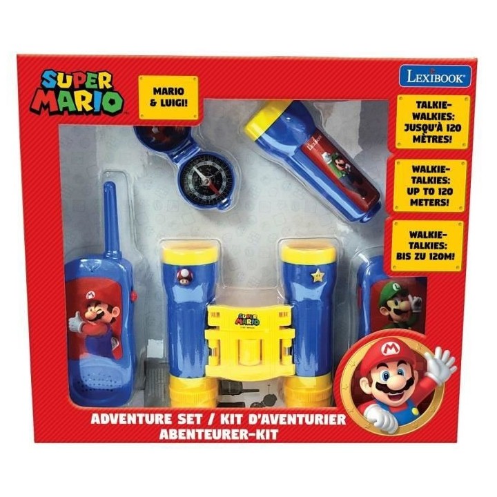 SUPER MARIO - Kit d'aventurier - Talkie-Walkies portée 120m, jumelles