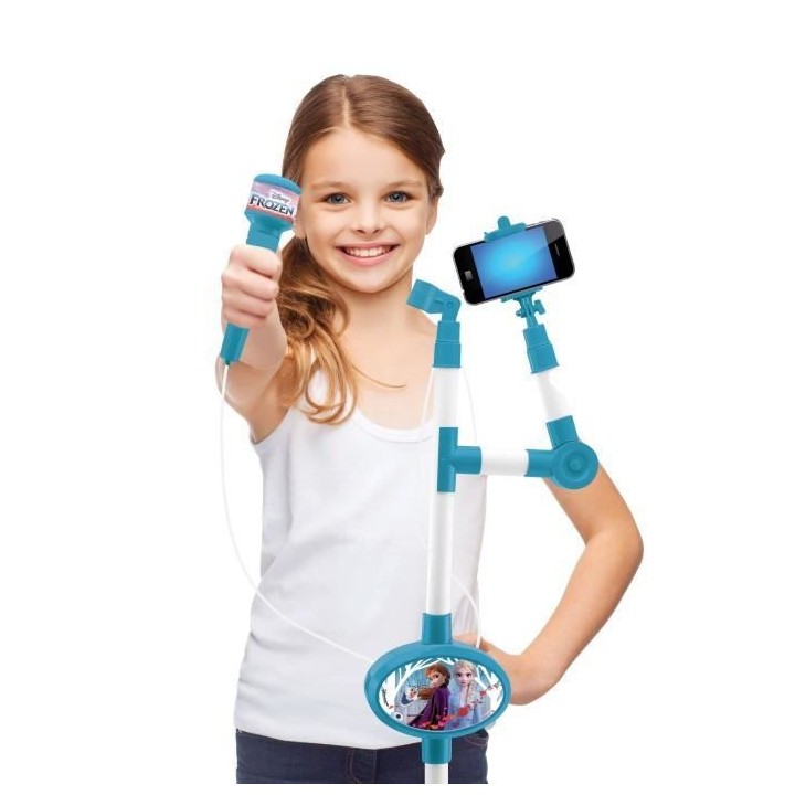 LA REINE DES NEIGES 2 - Microphone enceinte sur pied ajustable, sons e