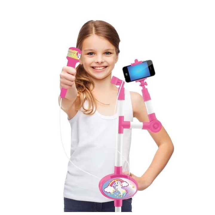 Microphone Licorne avec pied lumineux et haut-parleur - LEXIBOOK