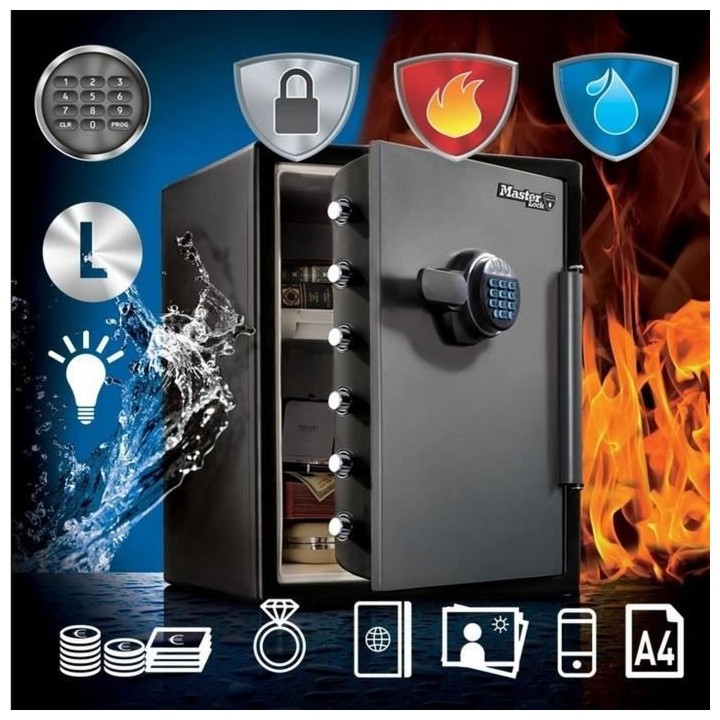 MASTER LOCK Coffre-fort sécurité a combinaison électronique - Noir
