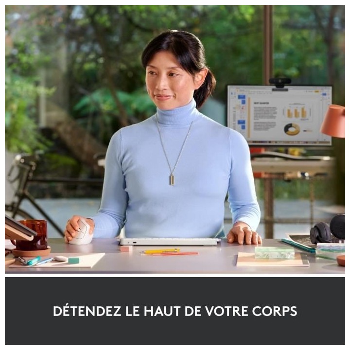 Souris Sans Fil Logitech Lift Ergonomique Verticale, Bluetooth ou réc