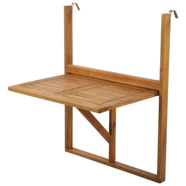 BEAU RIVAGE Table de balcon suspendu en bois d'acacia FSC - 64 x 44 x