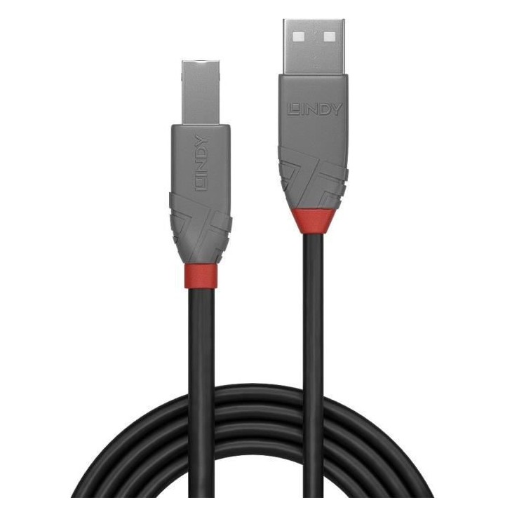 LINDY Câble USB 2.0 type A vers B - Anthra Line - 3m