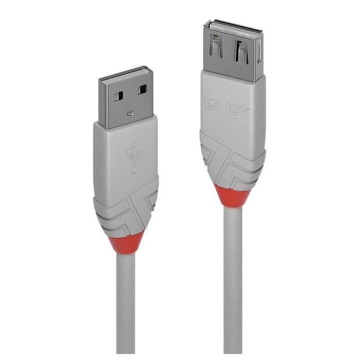 LINDY Rallonge USB 2.0 type A - Anthra Line - 3m - Gris