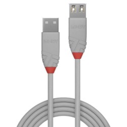 LINDY Rallonge USB 2.0 type A - Anthra Line - 3m - Gris