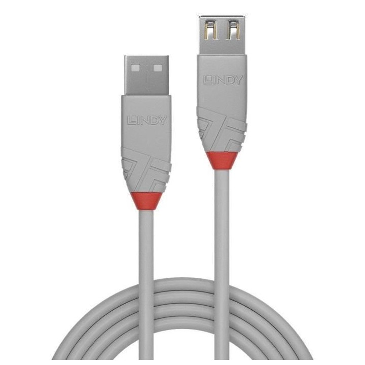 LINDY Rallonge USB 2.0 type A - Anthra Line - 3m - Gris