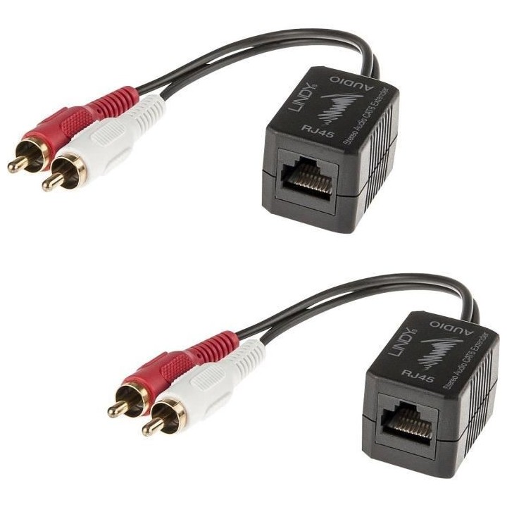 LINDY Kit extender audio stéréo- Cat.5-6 - 100m - 2x RCA