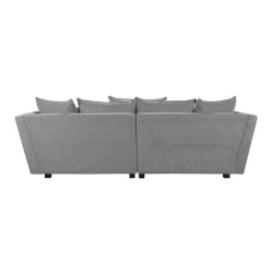 Canapé 4 places LINCOLN -Tissu Gris clair -7 coussins - L 244 x P 106 x H 89 cm