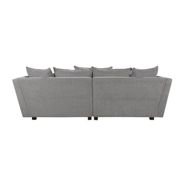 Canapé 4 places LINCOLN -Tissu Gris clair -7 coussins - L 244 x P 106