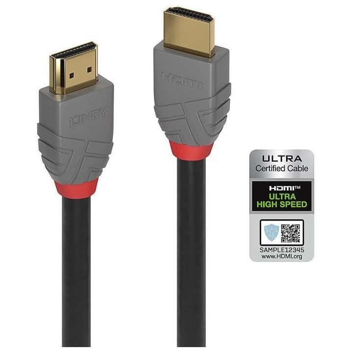 LINDY - 36954 - Câble HDMI Ultra High Speed, Anthra Line, 3m