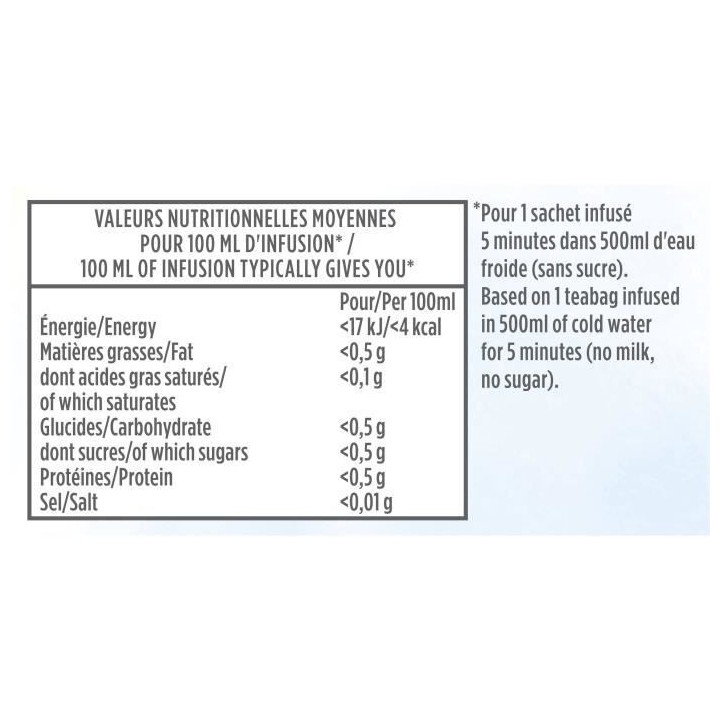 Lot de 6 LIPTON Infuse a Froid Citron Camomille, Boisson d'été rafra