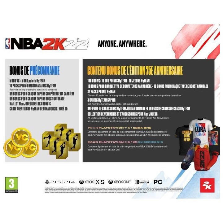NBA 2K22 - Édition 75eme Anniversaire Jeu Xbox One