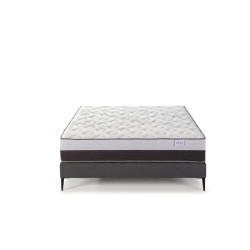 LISBOA Ensemble Matelas 140x190 cm + Sommier + Pieds - 30 cm