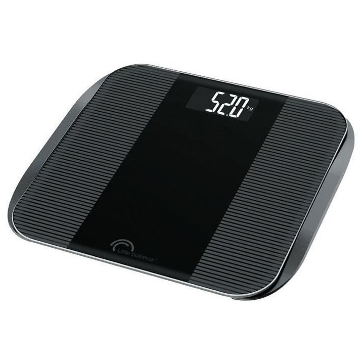 LITTLE BALANCE Pese-personne Slim Wave LCD - 180 kg / 100 g - Noir bri