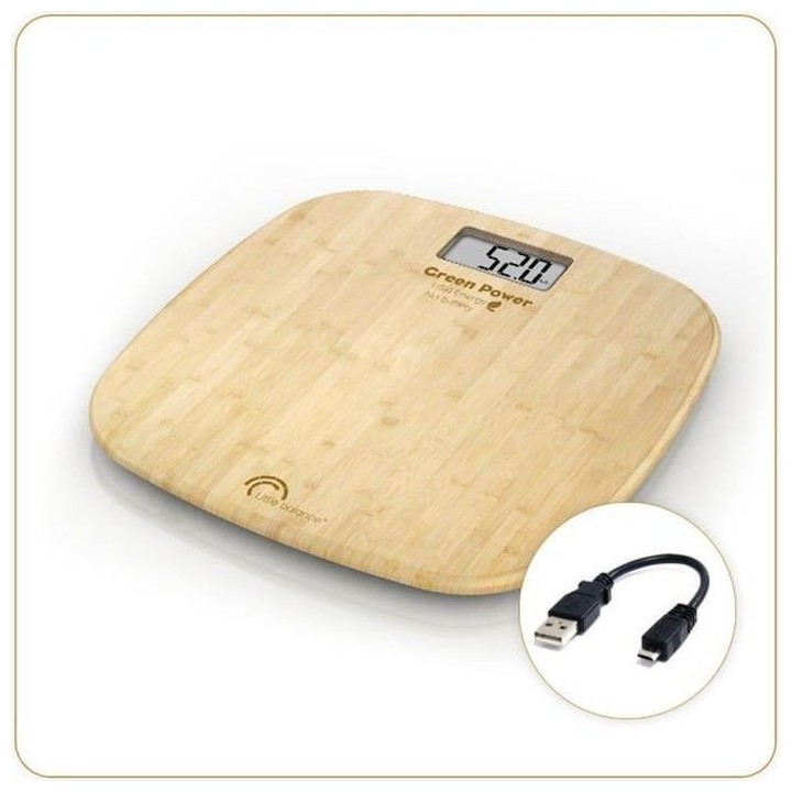 LITTLE BALANCE - Pese-personne bambou USB soft 180 kg / 100 g
