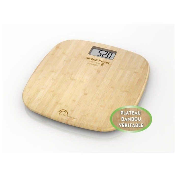 LITTLE BALANCE - Pese-personne bambou USB soft 180 kg / 100 g