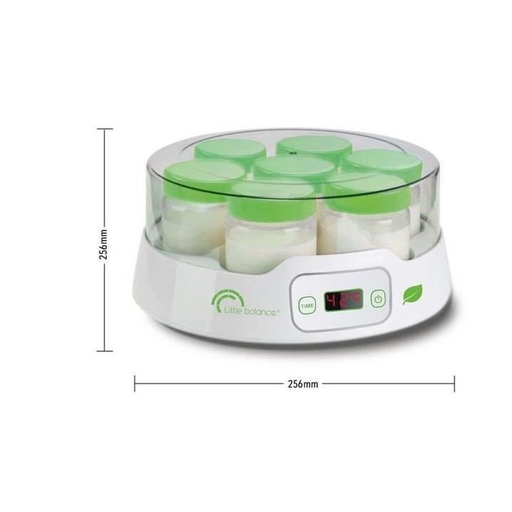 LITTLE BALANCE 8235 Yaourtiere 7 pots, Pots yaourts en verre 190 ml, T