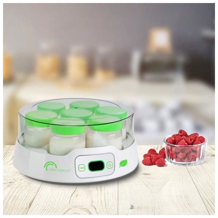 LITTLE BALANCE 8235 Yaourtiere 7 pots, Pots yaourts en verre 190 ml, T