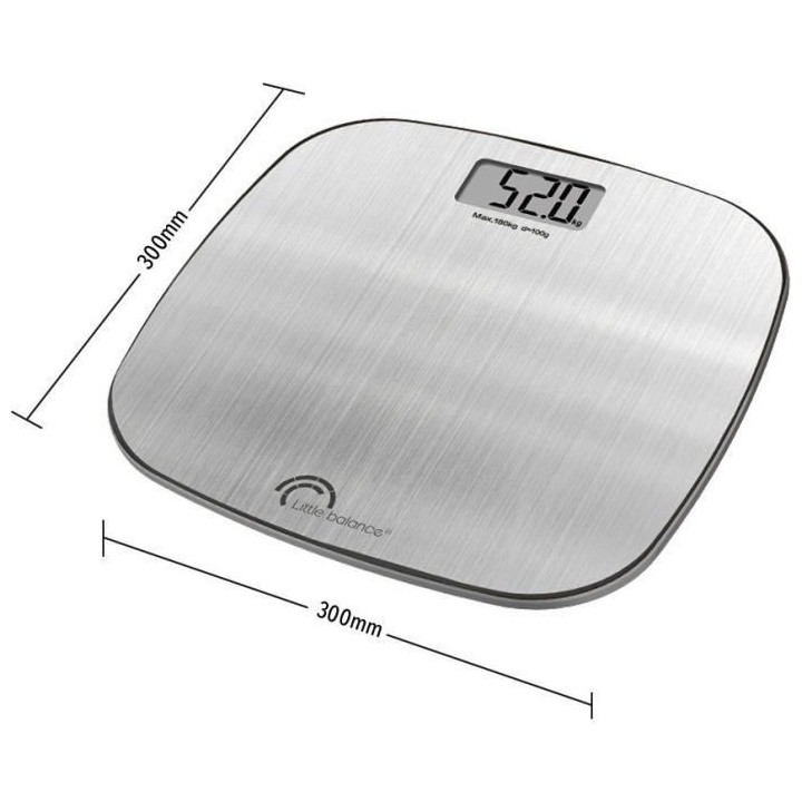 LITTLE BALANCE 8416 Inox Soft USB, Pese-personne sans pile, Rechargeab