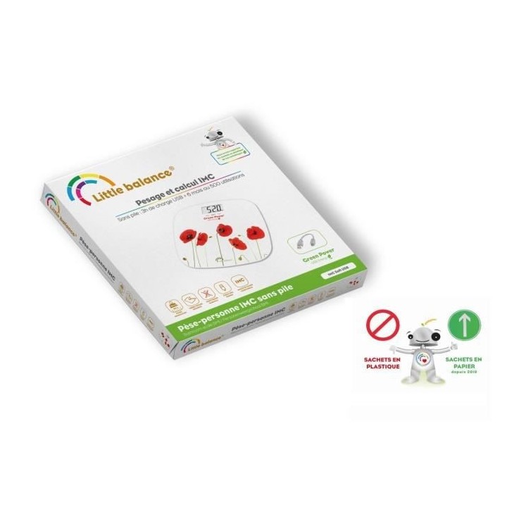 LITTLE BALANCE 8449 IMC Soft USB, Pese personne sans pile, Rechargeabl