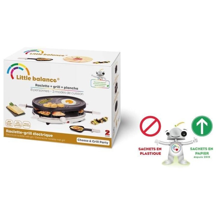 LITTLE BALANCE 8488 Cheese & Grill Party, Raclette Grill Plancha 3 en