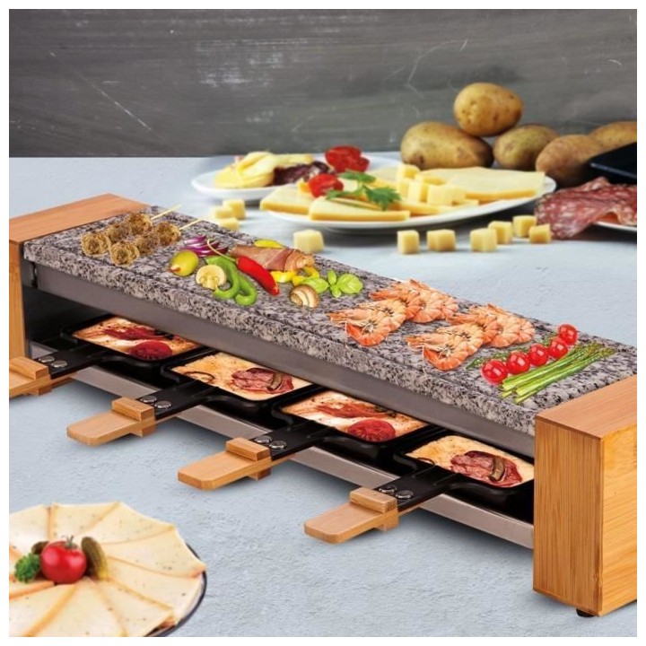 LITTLE BALANCE 8505 Vosges 4 Wood, Raclette & pierre a cuire en Granit
