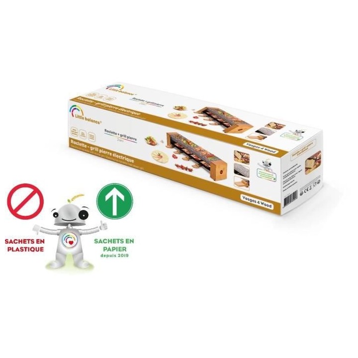 LITTLE BALANCE 8505 Vosges 4 Wood, Raclette & pierre a cuire en Granit