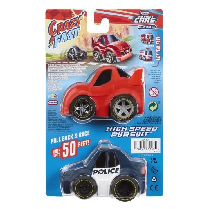 Little Tikes - Coffret de 2 Voitures Crazy Fast a Rétro Friction - Vo