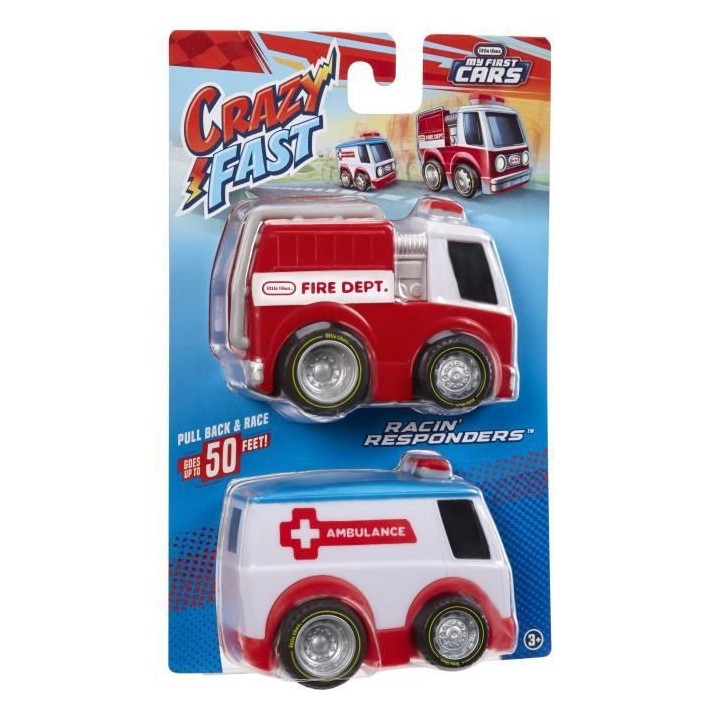 Little Tikes - Coffret de 2 Voitures Crazy Fast a Rétro Friction - Vo