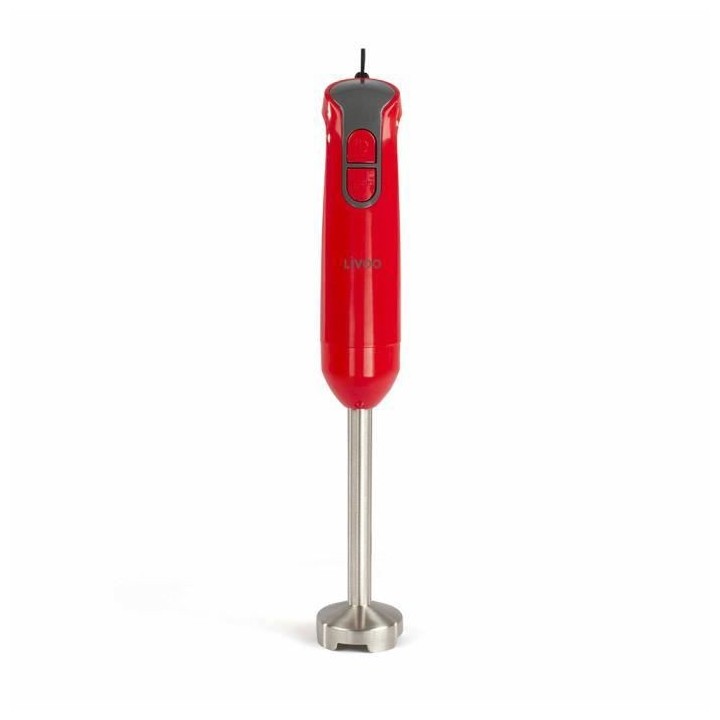 LIVOO DOP204R Mixeur plongeant 400W - Rouge + Gris