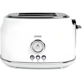 LIVOO DOD181W Grille-pains rétro - 2 fentes - 815W - Thermostat régl