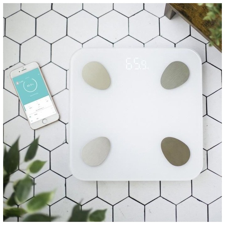 LIVOO DOM428 - Pese-personne connecté - 13 indicateurs - Plateau en v