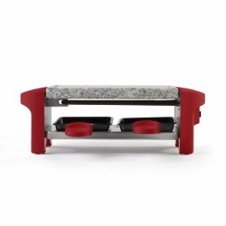 LIVOO DOC156RC - Appareil a raclette 2 personnes - 350W - Plateau amovible en granite - Pieds antidérapants - Rouge chili