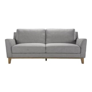 Canapé fixe 3 places LIVERPOOL -Tissu Gris clair - L 208 x P 90 x H 8