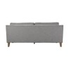 Canapé fixe 3 places LIVERPOOL -Tissu Gris clair - L 208 x P 90 x H 89 cm