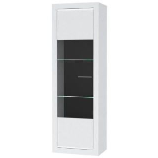 L-LIGHT Vitrine contemporain mélaminé blanc mat et brillant + poign