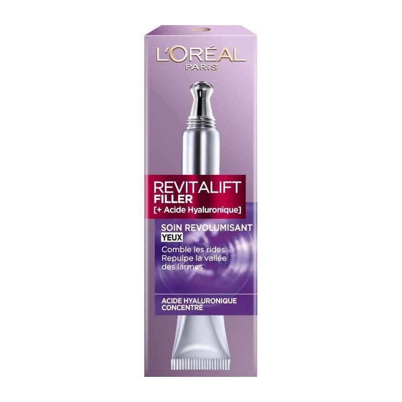 Soin yeux Dermo Expertise Revitalift Filler+ L'OREAL - Acide Hyaluronique - 15 ml