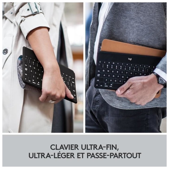 LOGITECH - Clavier Keys-To-Go - Bluetooth ultra-léger, ultra-portable