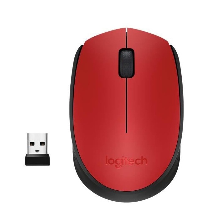 LOGITECH - Souris sans fil ambidextre M171 - Rouge - Grande portée