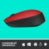 LOGITECH - Souris sans fil ambidextre M171 - Rouge - Grande portée