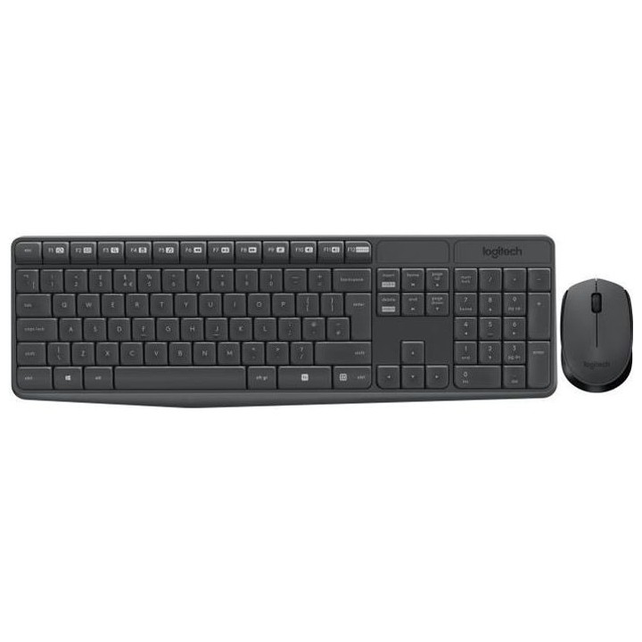 LOGITECH Ensemble Clavier Souris MK235 - Sans Fil - AZERTY - Récepteu