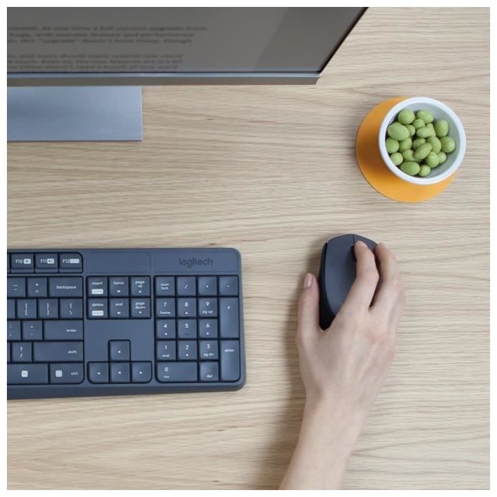 LOGITECH Ensemble Clavier Souris MK235 - Sans Fil - AZERTY - Récepteu