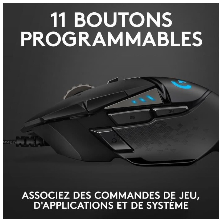 Souris gamer - filaire - Logitech - G502 Hero - USB - Noir