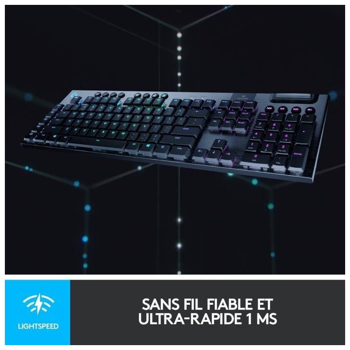 Clavier Gaming mécanique - LOGITECH G - G915 LIGHTSPEED RVB - GL TACT