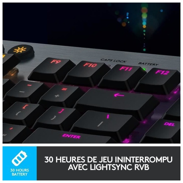 Clavier Gaming mécanique - Logitech G - G915 LIGHTSPEED RVB - GL CLIC