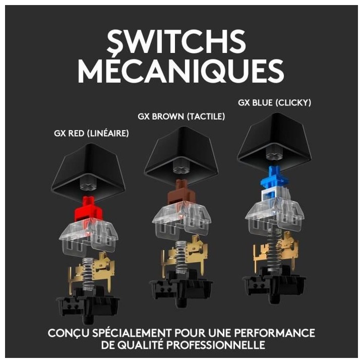 Logitech G - Clavier Gaming - G513 Mécanique - LIGHTSYNC RVB avec swi