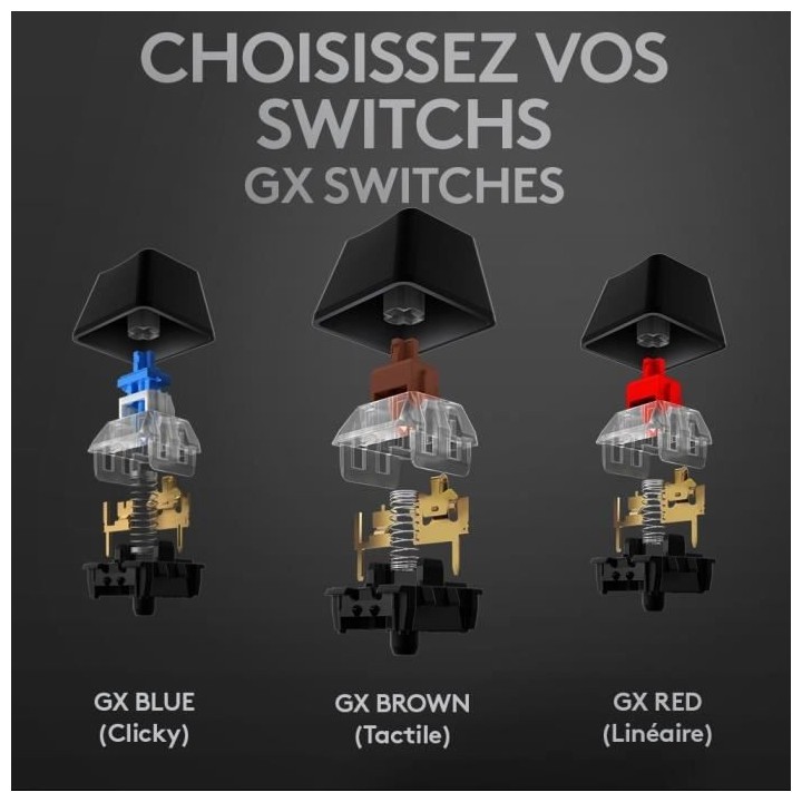 LOGITECH G - Clavier Lightsync G512 - Carbon - Switchs GX Brown