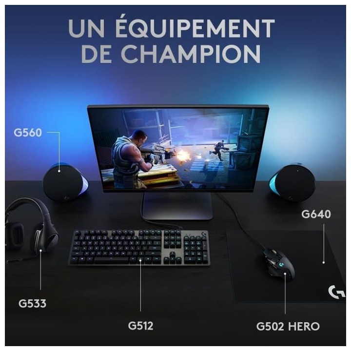 LOGITECH G - Clavier Lightsync G512 - Carbon - Switchs GX Brown